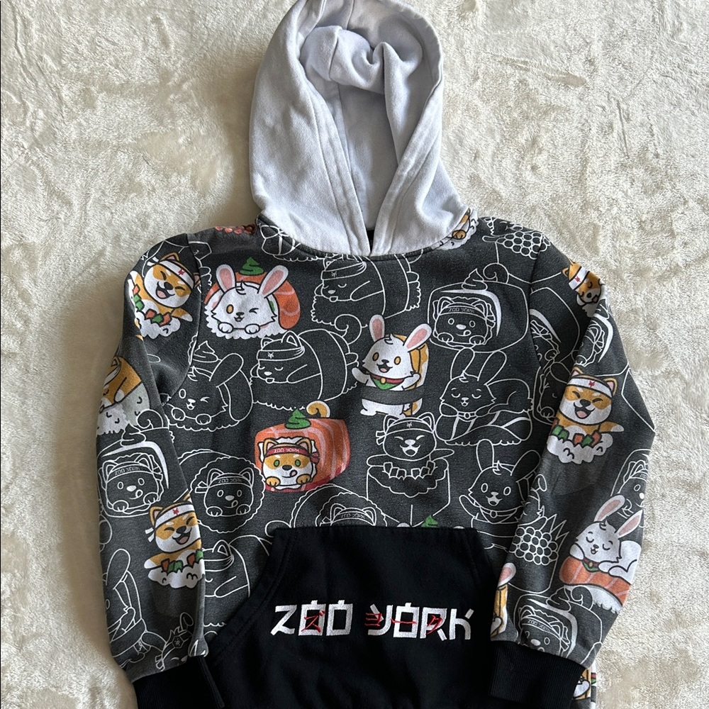 ⭐️ Zoo York Kids' Sushi Animal Print Hoodie Size Medium